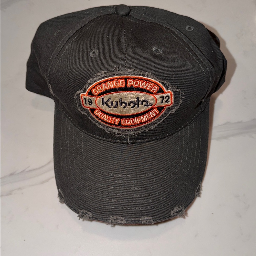 Kubota Orange Power NWT Gray Distressed Winter Cap